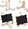 Mini Chalkboard Signs, 20 Pack Framed Small Chalk Board Food Labels with Easel Stand